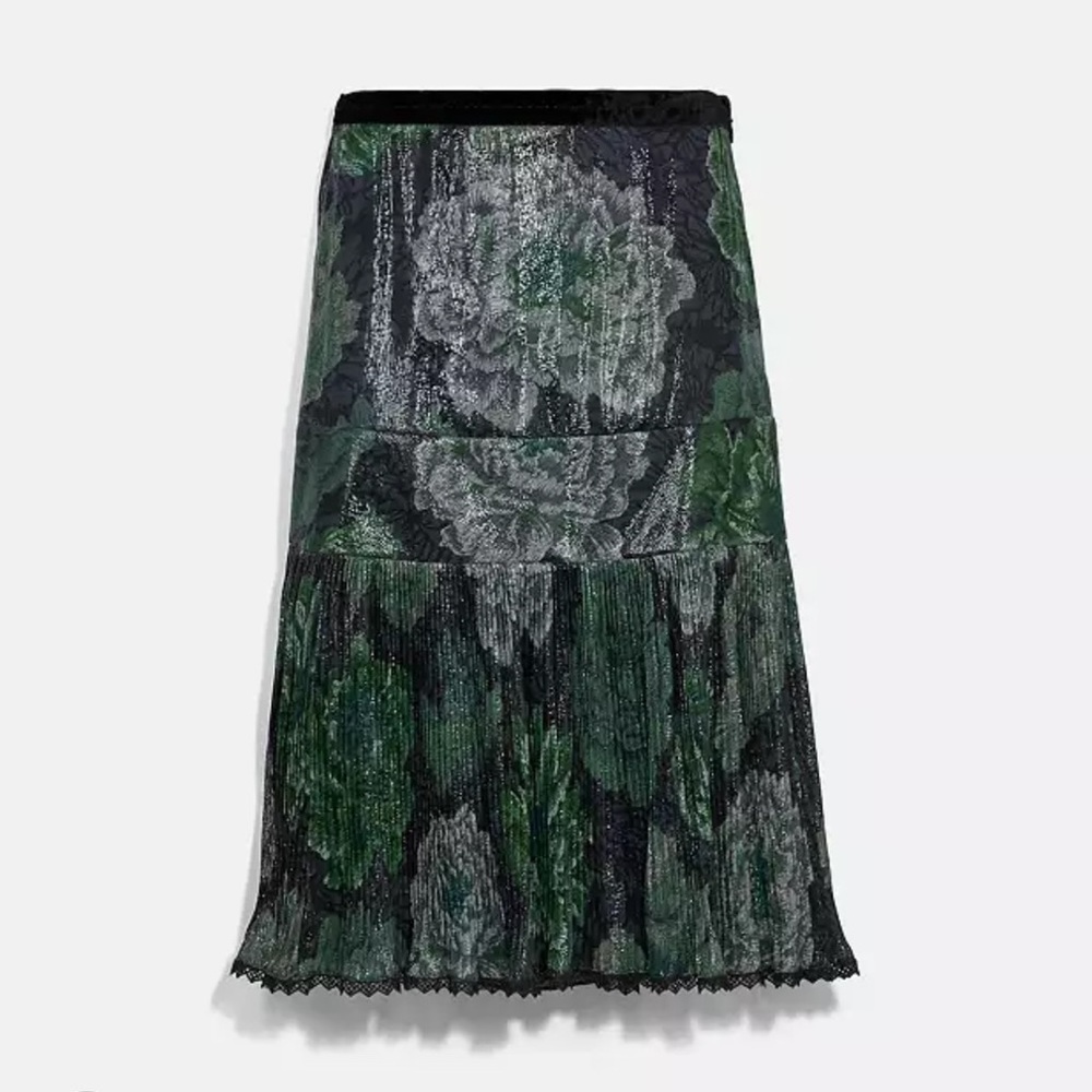 Coach Kaffe Fasset Print Pleated Skirt Size 4